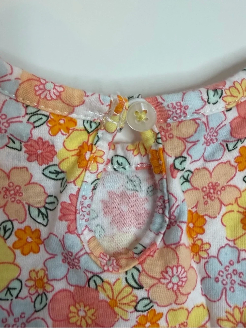 Carter's Coral, Yellow & White Floral Flutter-Sleeve Dress